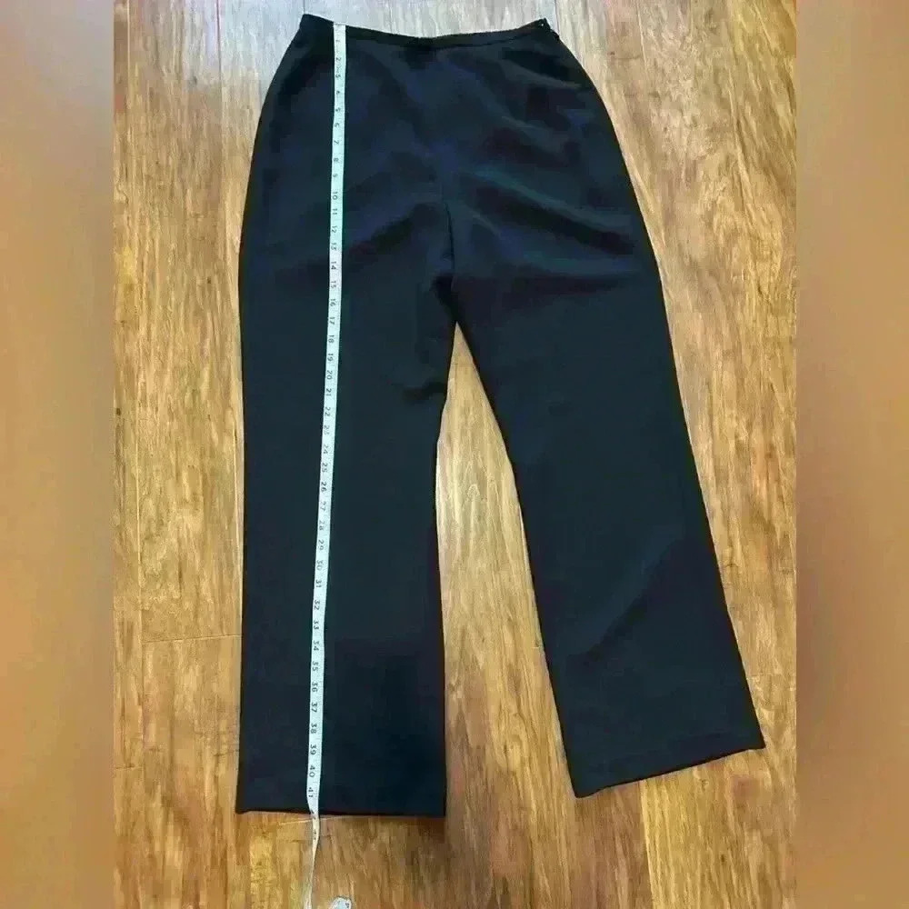 Wide-leg Flowy Black Dress Pants Perfect For Business Or Work - Picture 8 of 8